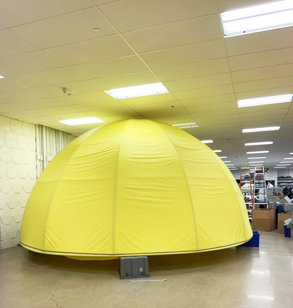 custom fabric yellow dome planetarium