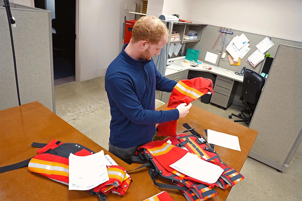 LJ Design & Manufacturing employee working on a product for a client